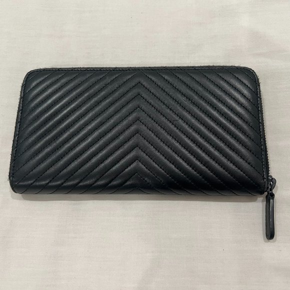 NEW *RARE* Chanel Chevron Wallet Black/Black Lambskin - Picture 2 of 10
